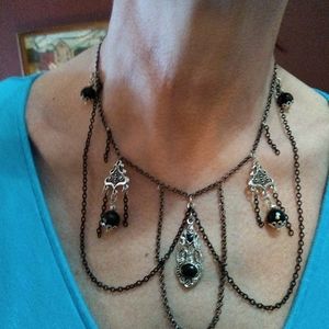 Victorian style w/onyx  ornate necklace